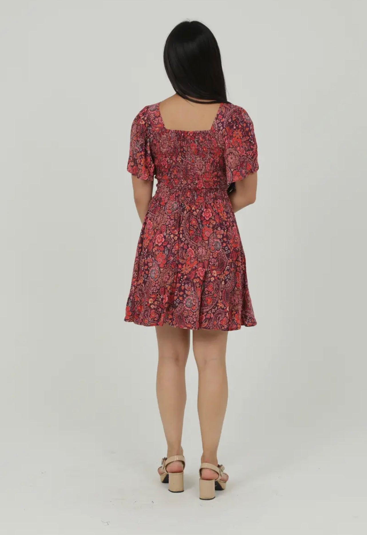 V Neck Twist Mini Dress