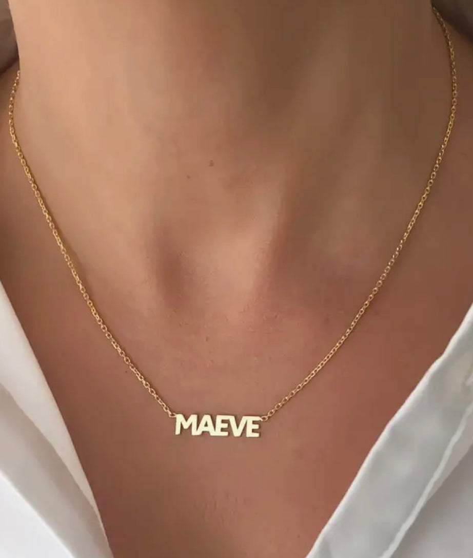 Custom block “Name”necklace
