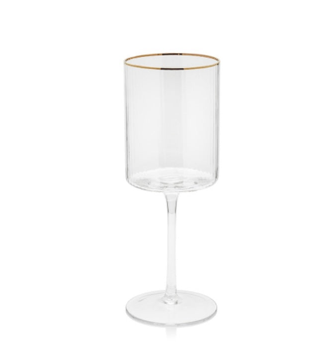 Clear with Gold Rim Wine Glass