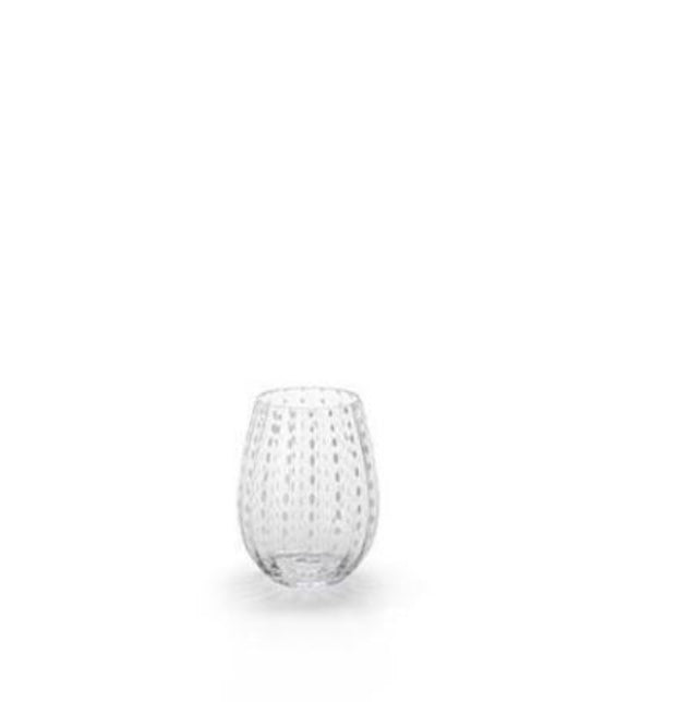 White Dot Stemless Glass