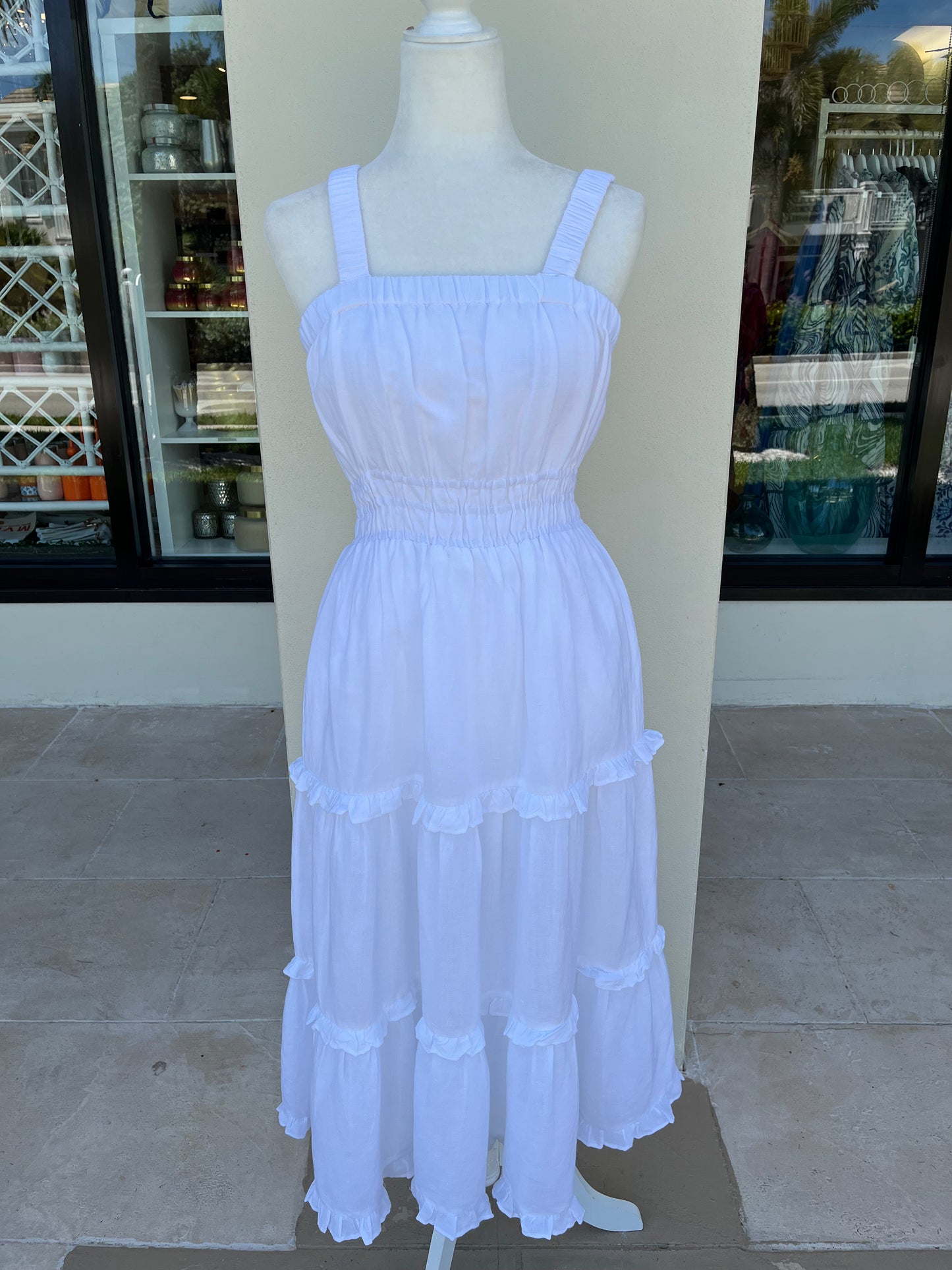 White Linen Maxi Dress