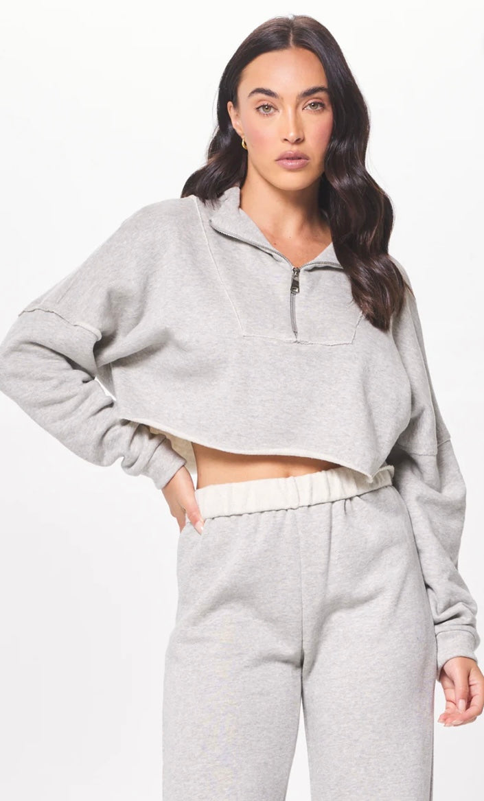 Heather Grey Fleece Quarter Zip