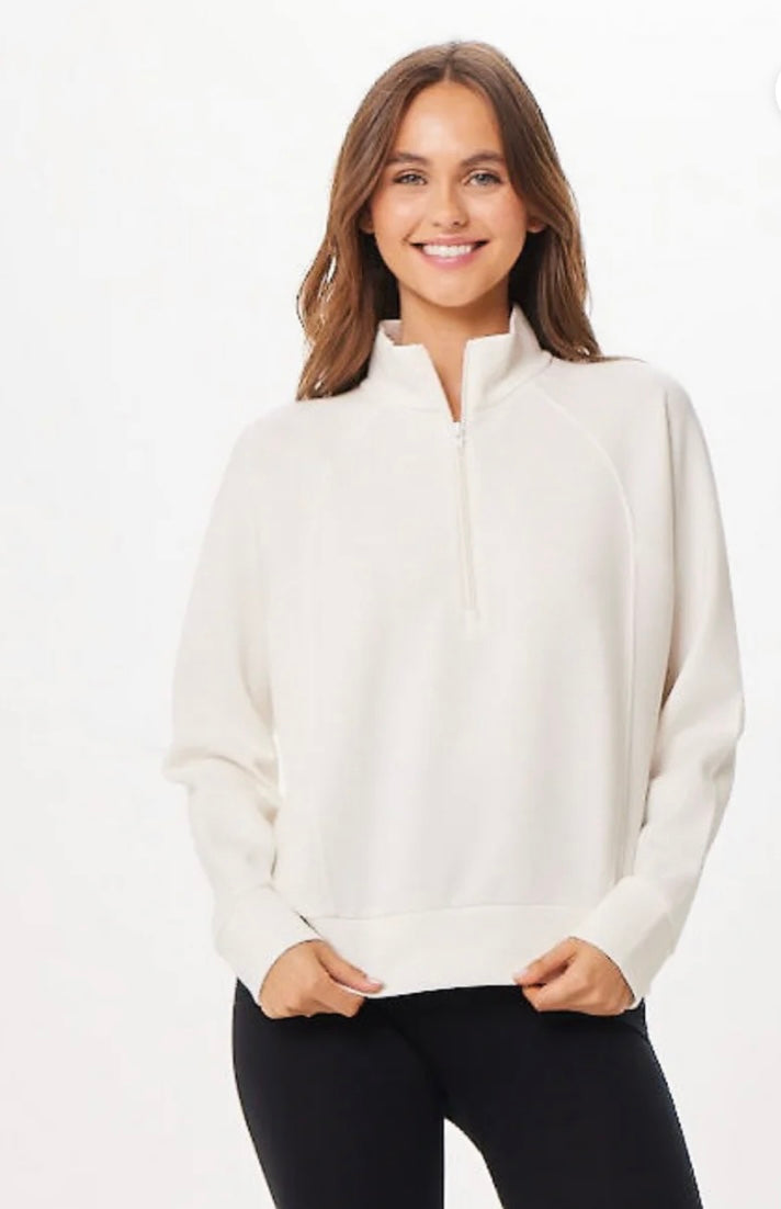 Ivory Cloud Fleece 1/2 ZIp Sweater