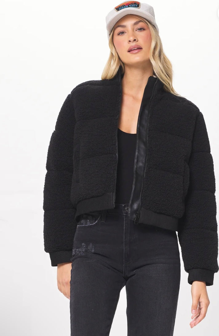 Sherpa & Suede Bomber Jacket