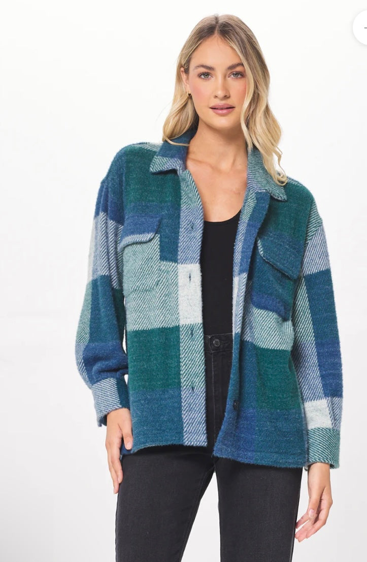 Forest Plaid Shirt Jacket