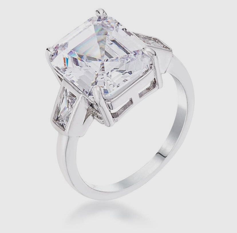 Triple Stone Emerald Cut