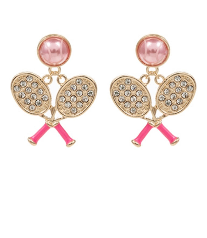 Tennis Ball Stud Dangle Earrings