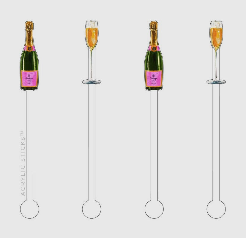 Champagne Toast Acrylic Stir Sticks