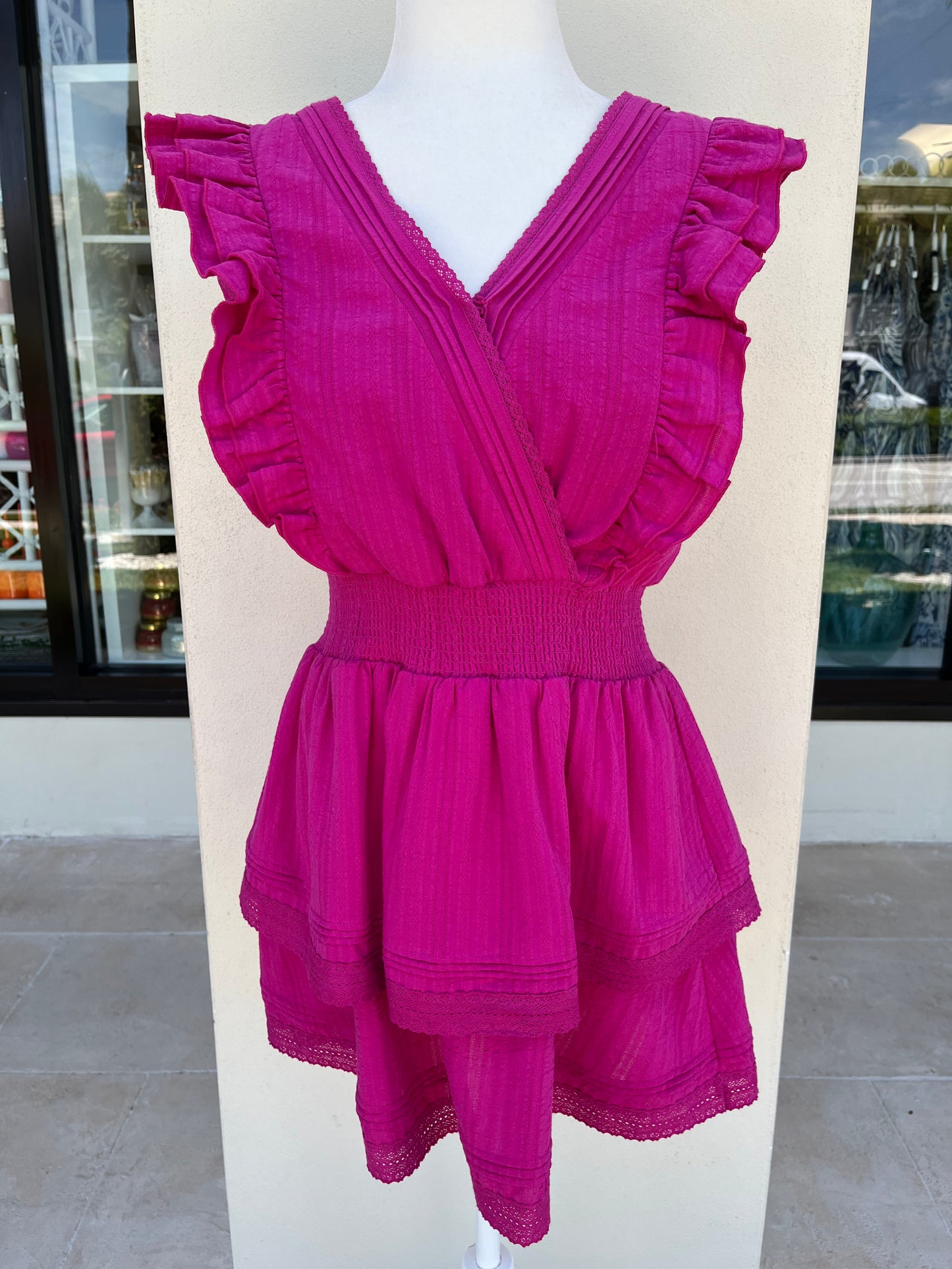 Fuchsia Pink Mini Dress