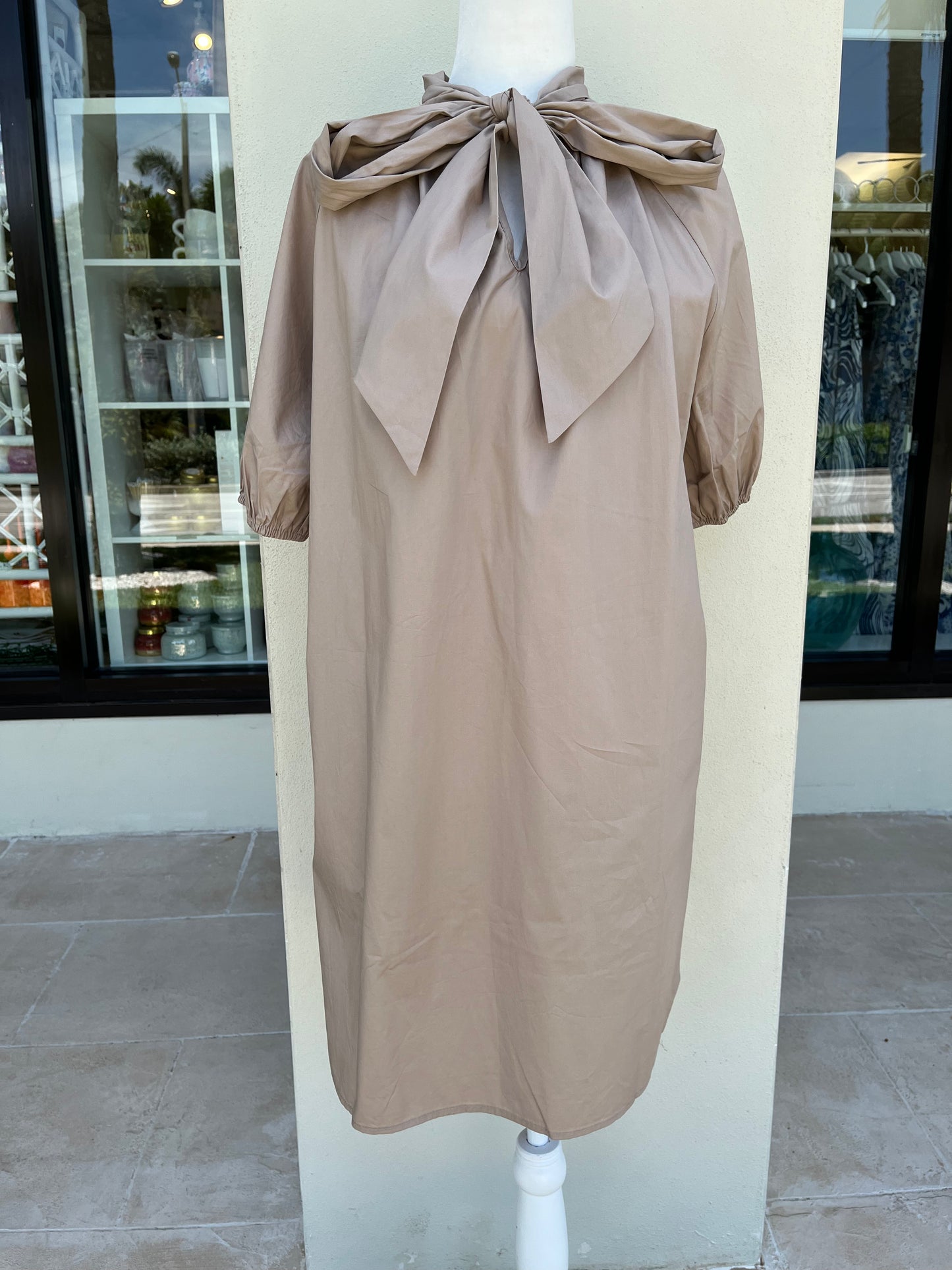 Tan Bow Dress
