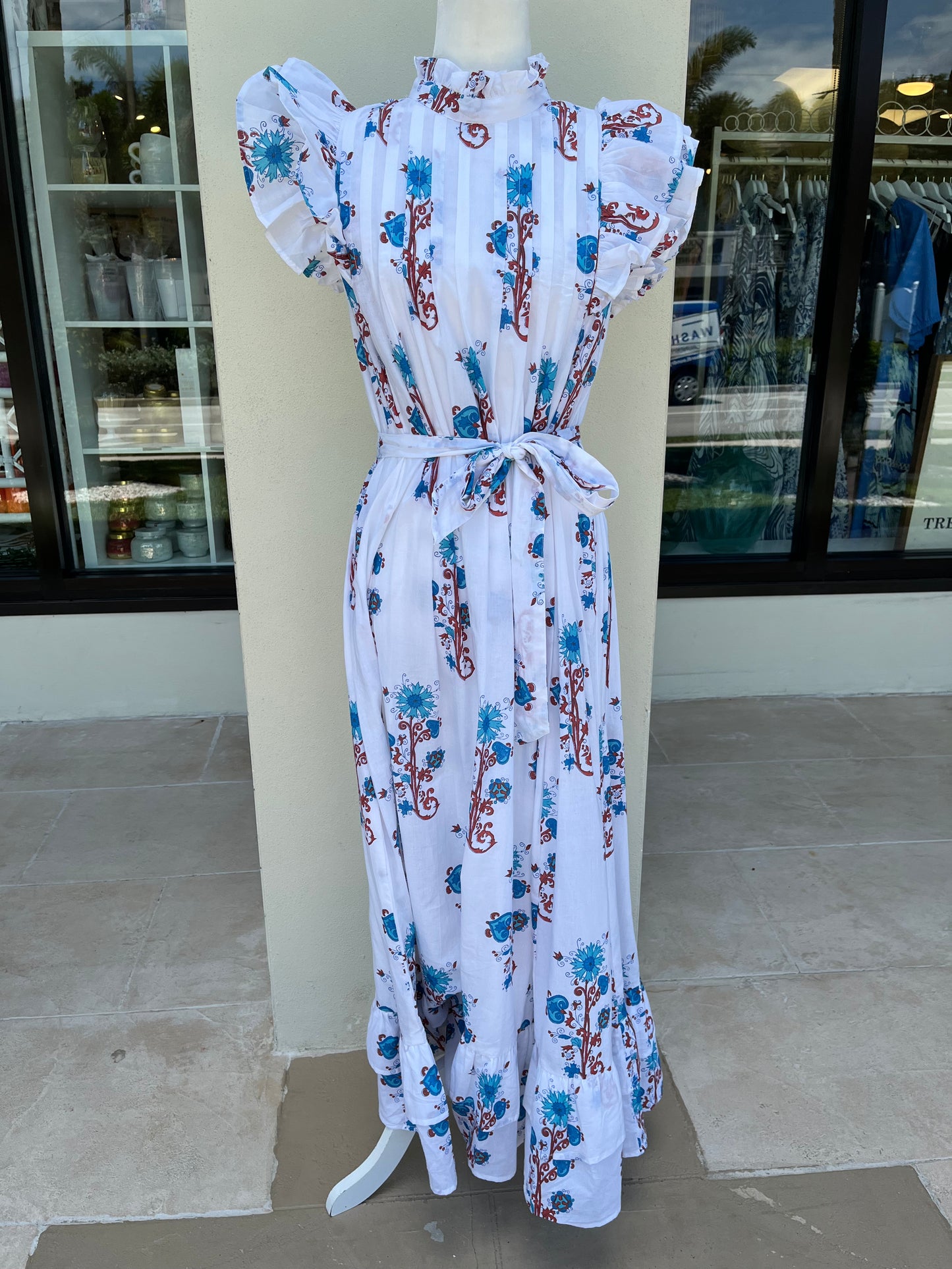 White Print Maxi Dress