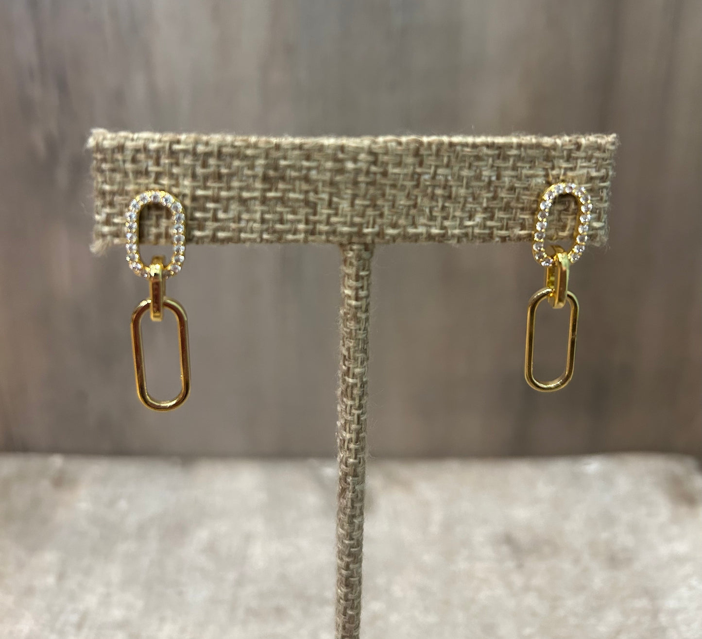 Gold With Diamond Accents Dangle Earring