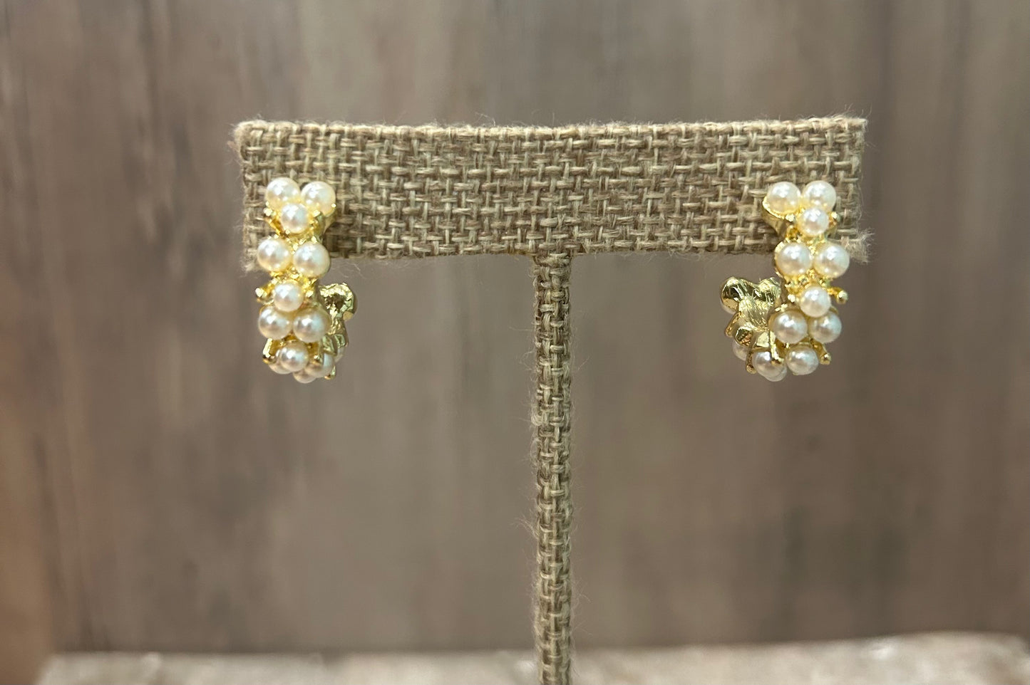 Gold Pearl Small Hoops