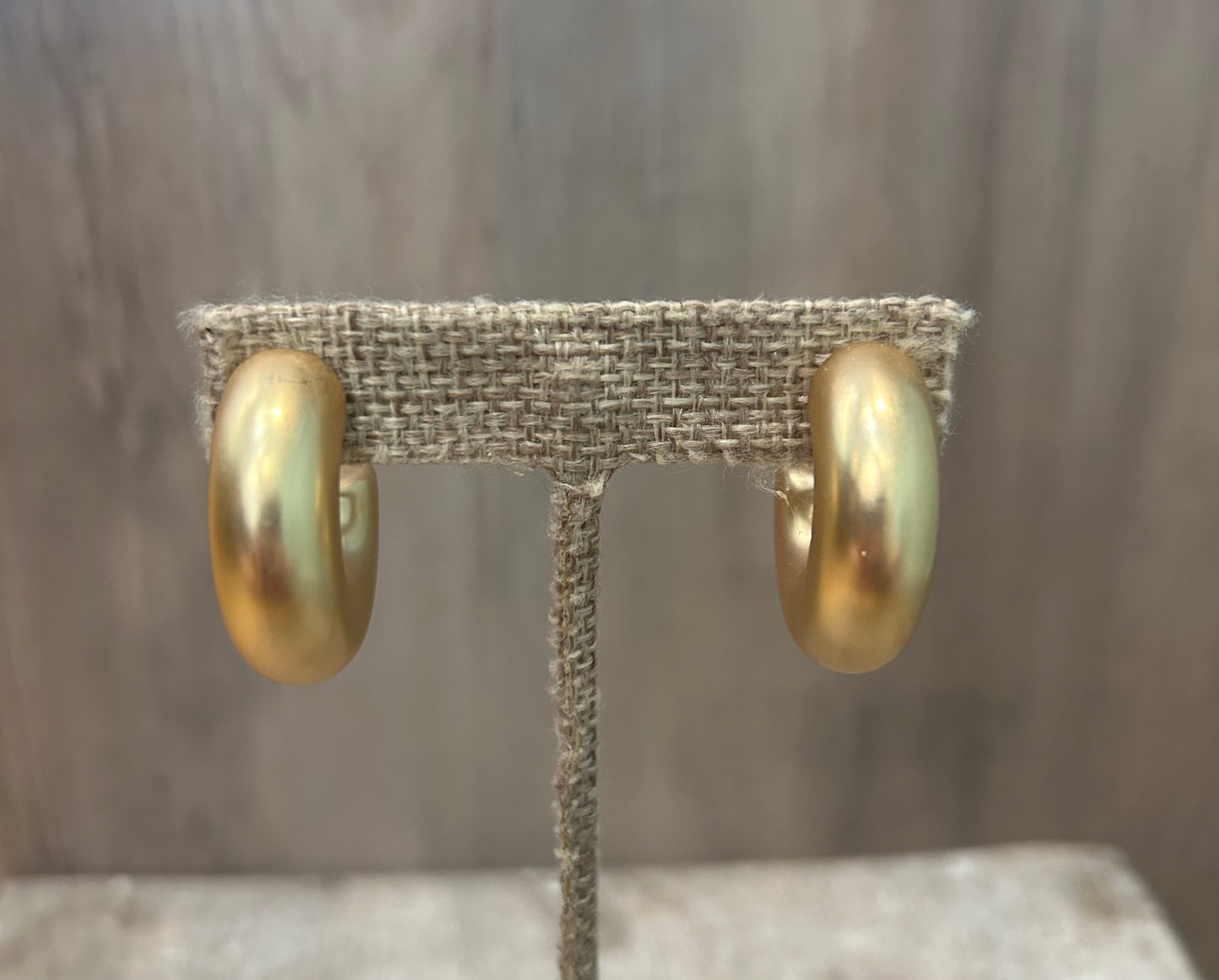 Brush Gold Small Thick Hoop