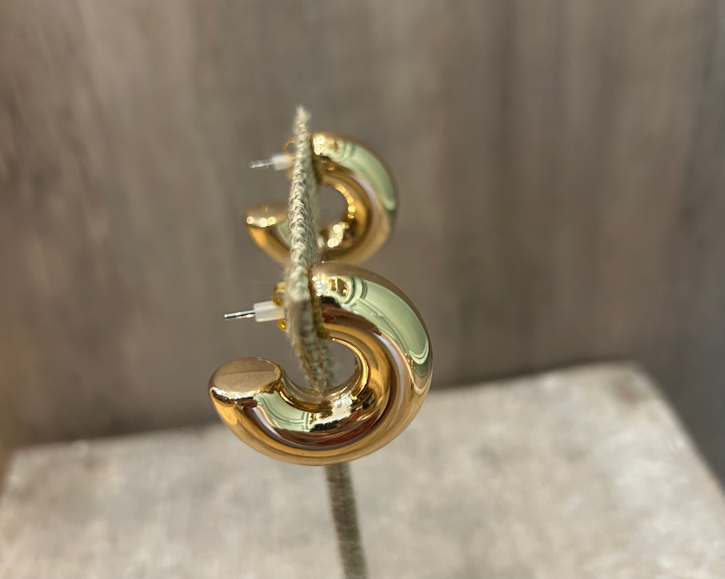 Shiny Gold Small Thick Hoops