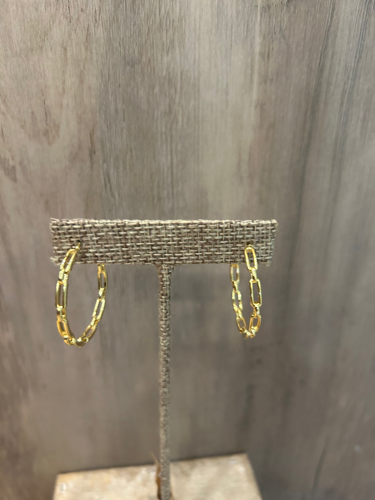 Gold Chain Link Hoop
