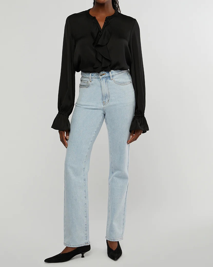 High Rise Relaxed Straight Leg Denim