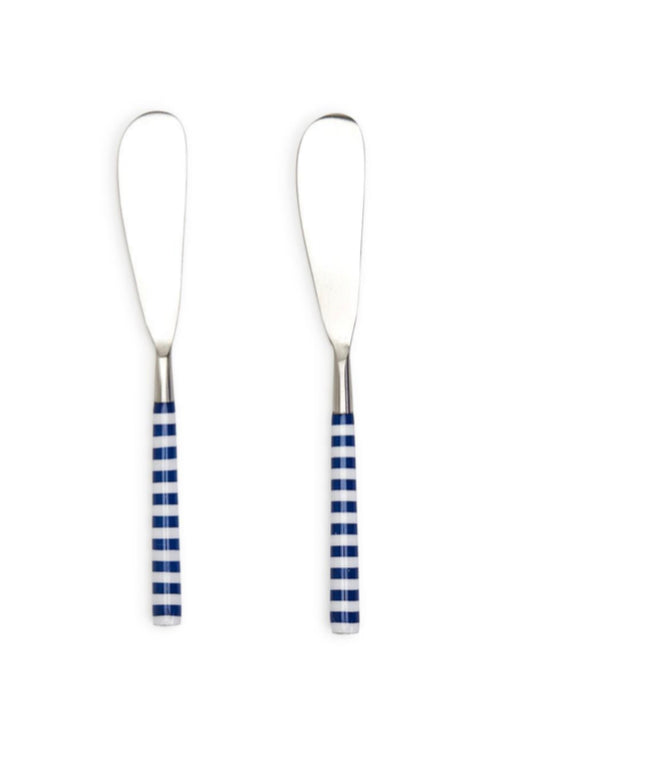 Yacht Club Set of 2 Blue and White Stripe Spreaders