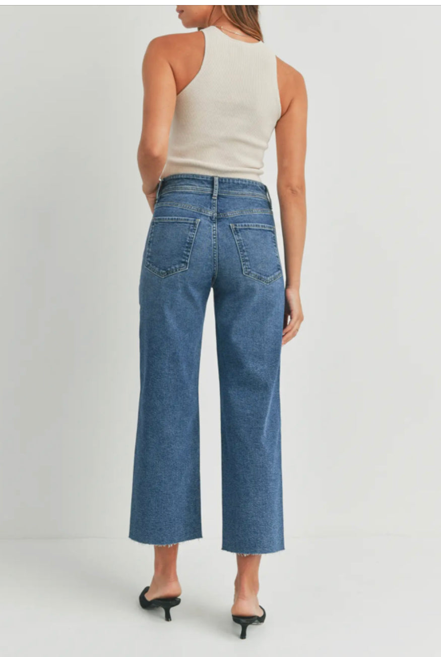 High Rise Utility Wide Leg Denim