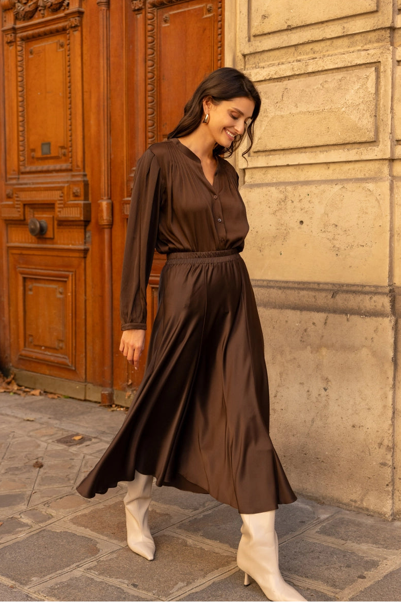 Valentine Skirt in Thick Satin