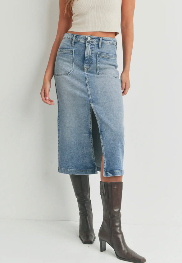 Utility Pocket Midi Skirt (September in store)