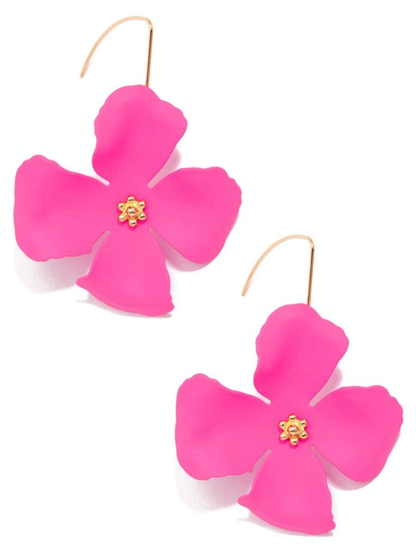 Matte Flower Dangle Earrings