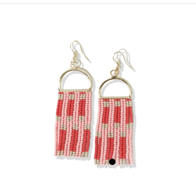 Striped Beaded Fringe Earring