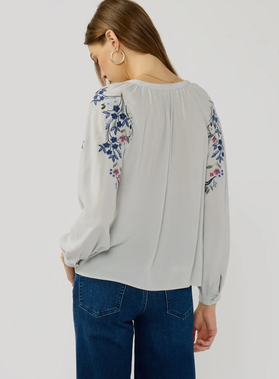 Embroidered floral blouse