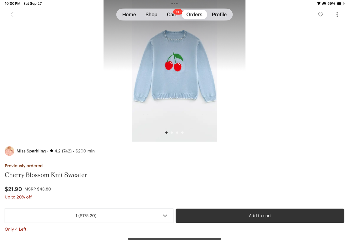 Cherry Blossom Knit Sweater