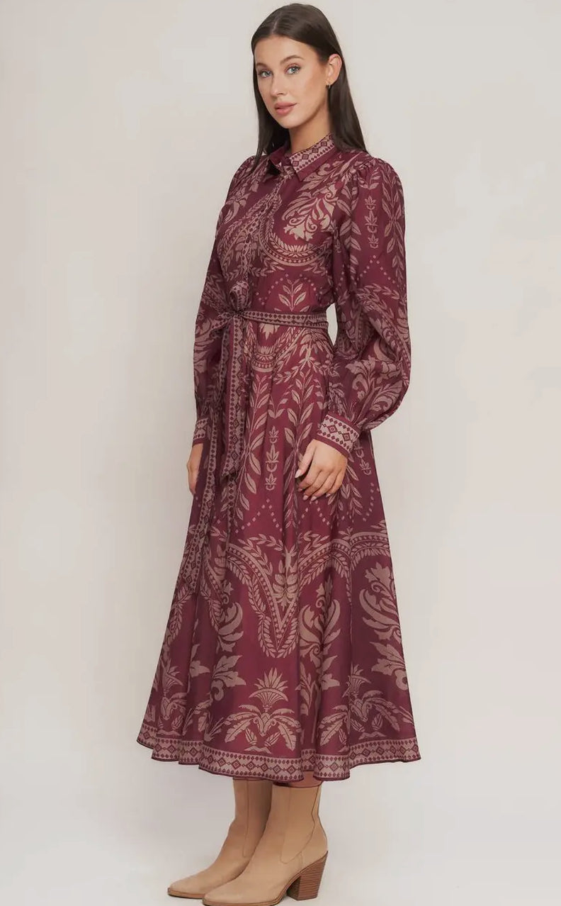 Burgundy midi Dress