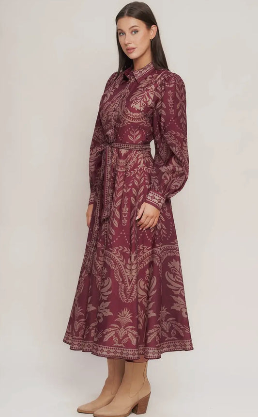 Burgundy midi Dress