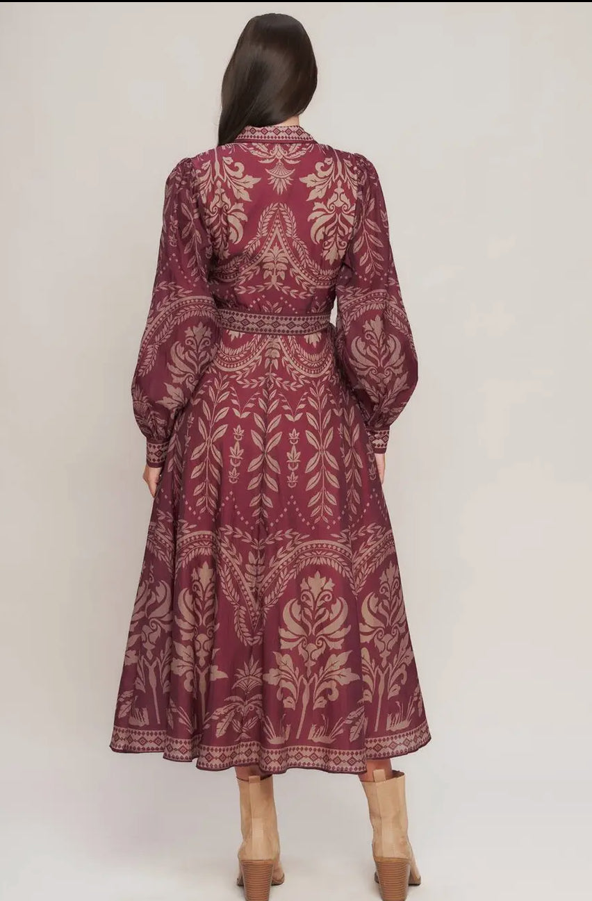 Burgundy midi Dress