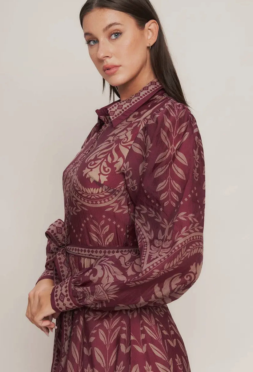 Burgundy midi Dress