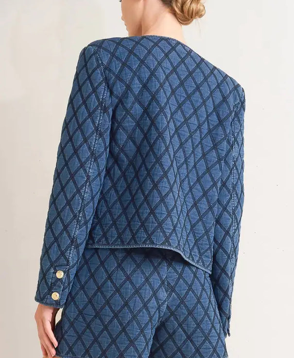 Quilted woven Denim Jacket