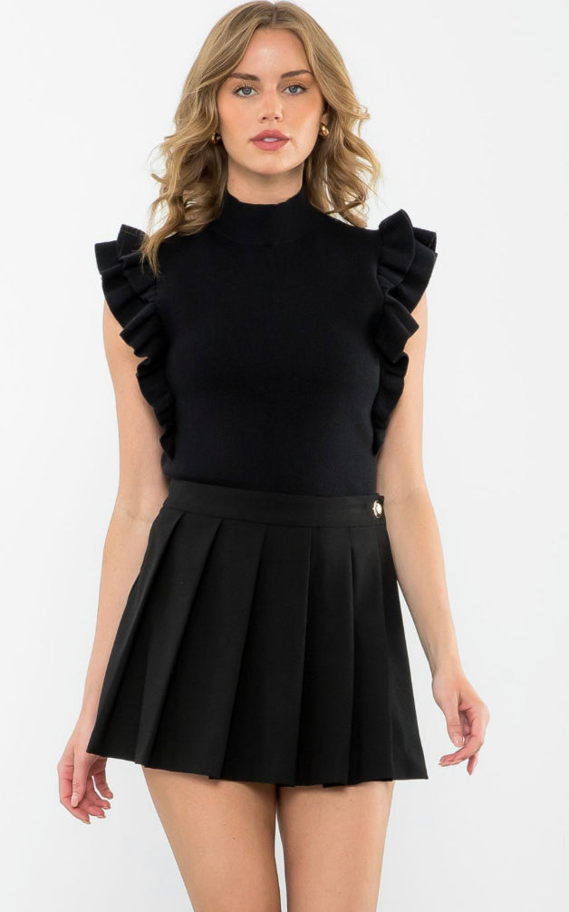 Ruffle Detail Knit Top