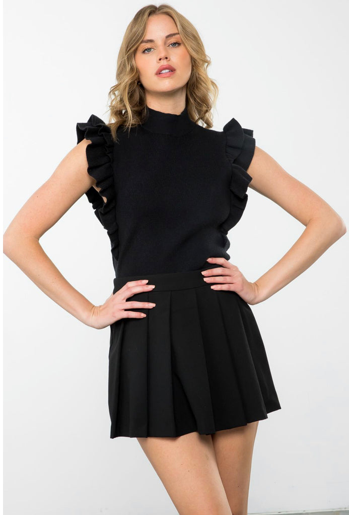 Ruffle Detail Knit Top