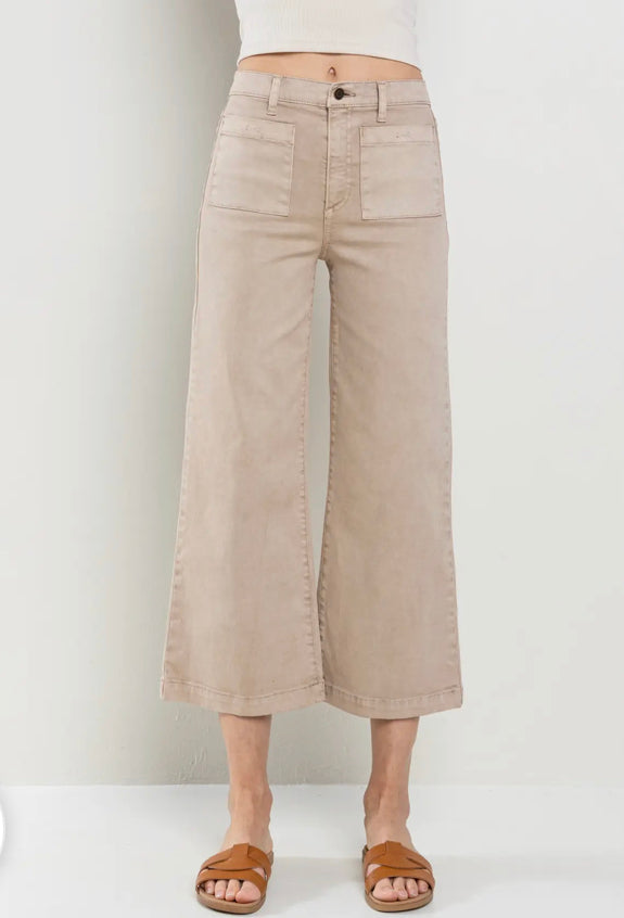 High Rise Crop Wide Leg Jeans