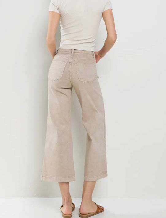 High Rise Crop Wide Leg Jeans