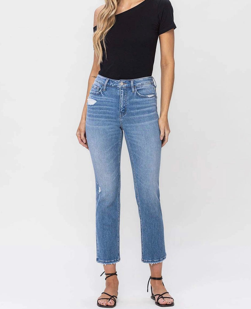 High Rise Slim Straight Jean