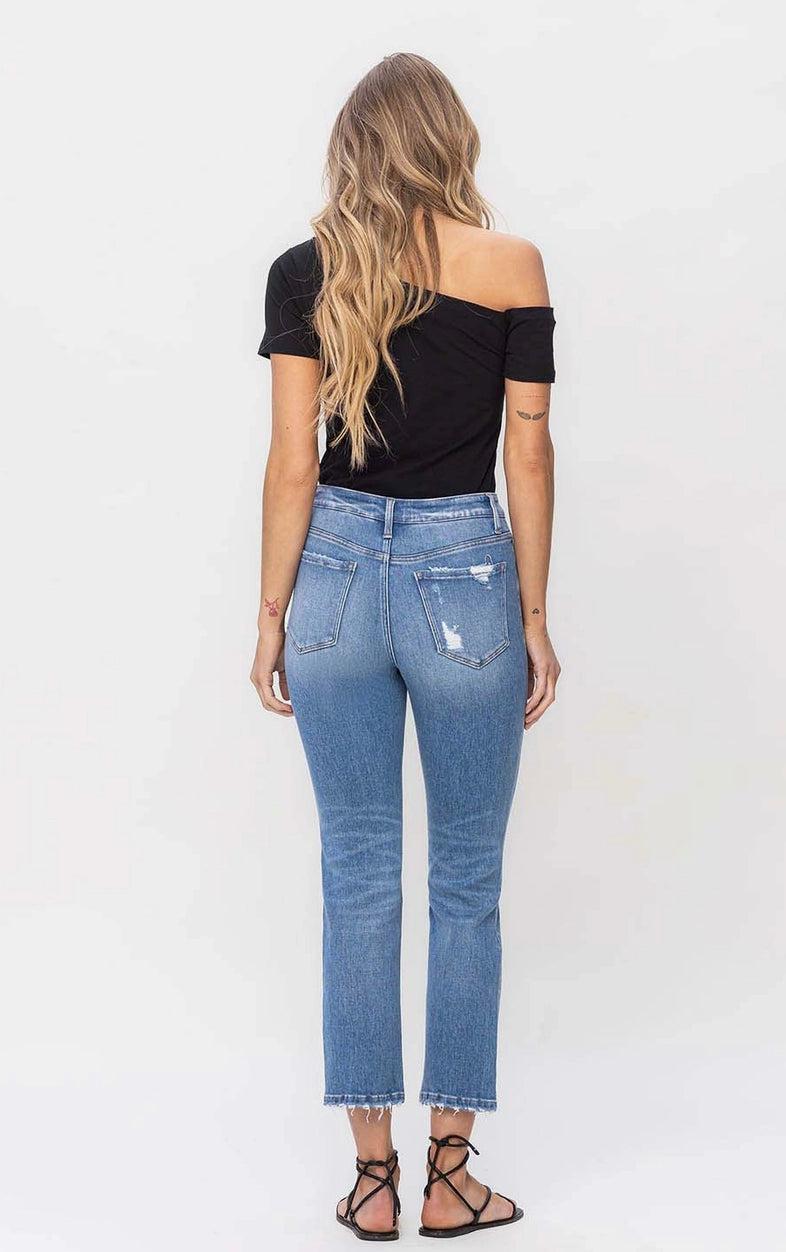 High Rise Slim Straight Jean