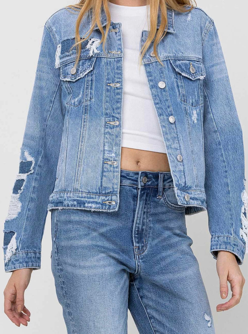 Distressed Classic Denim Jacket
