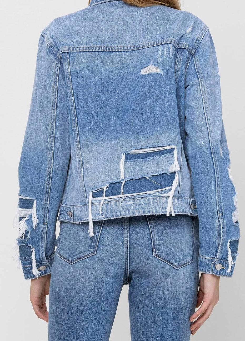 Distressed Classic Denim Jacket