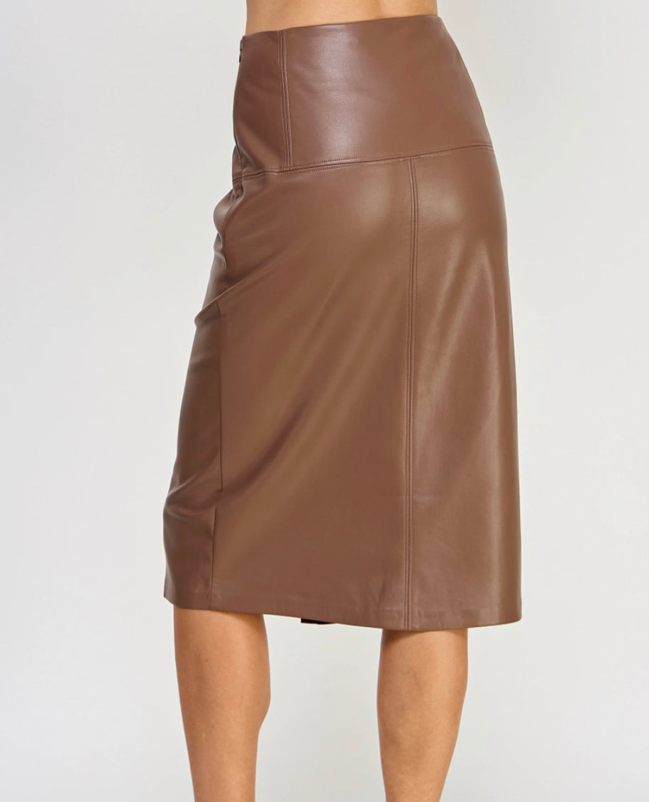 Faux Leather Slim Skirt