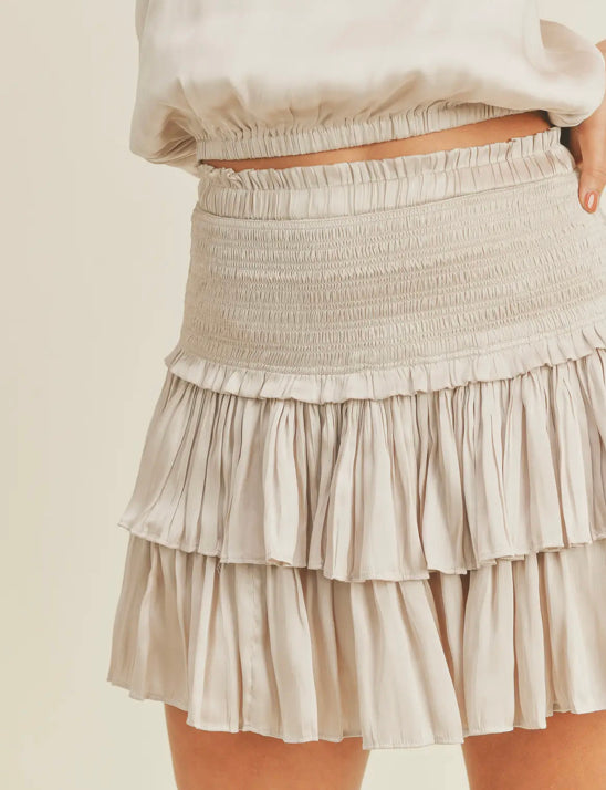 Silky Amore Smocked Skirt