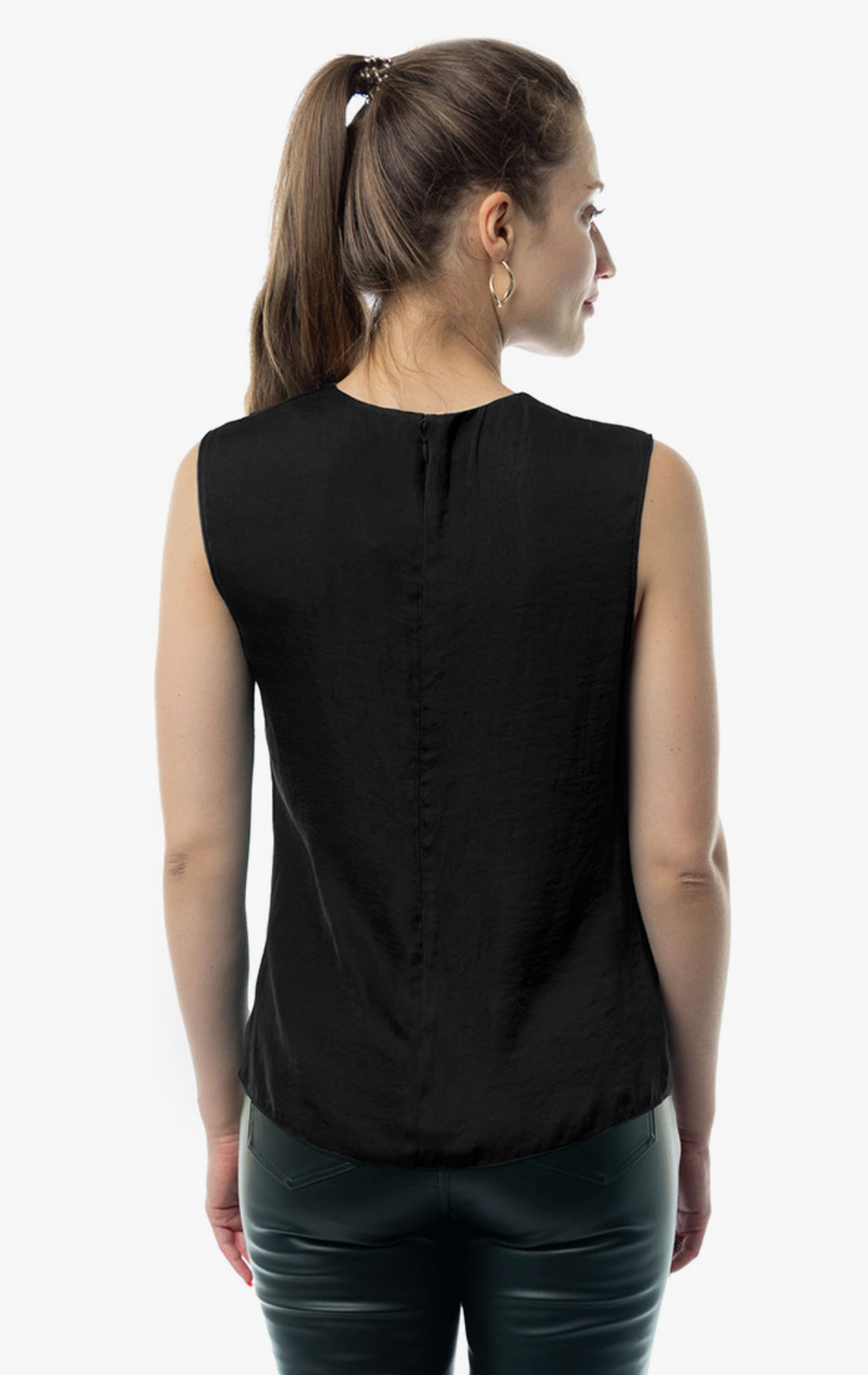 Shirred Gathered Detail Satin tank