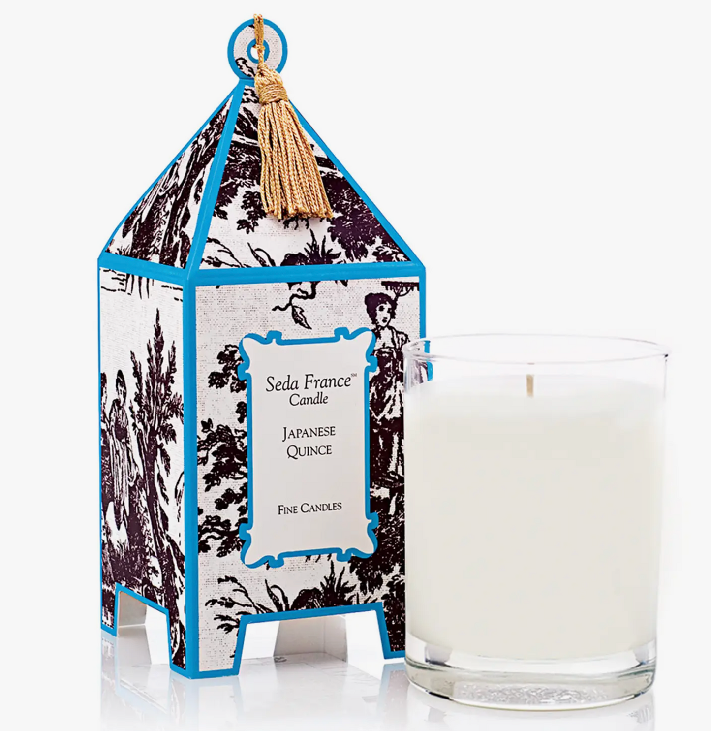 Japanese Quince Toile Pagoda Candle