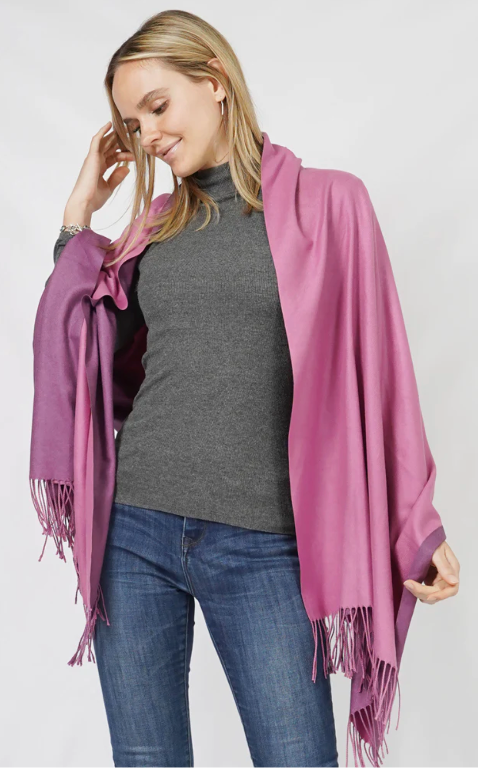 REVERSIBLE COLOR SHAWL SCARF (preorder)