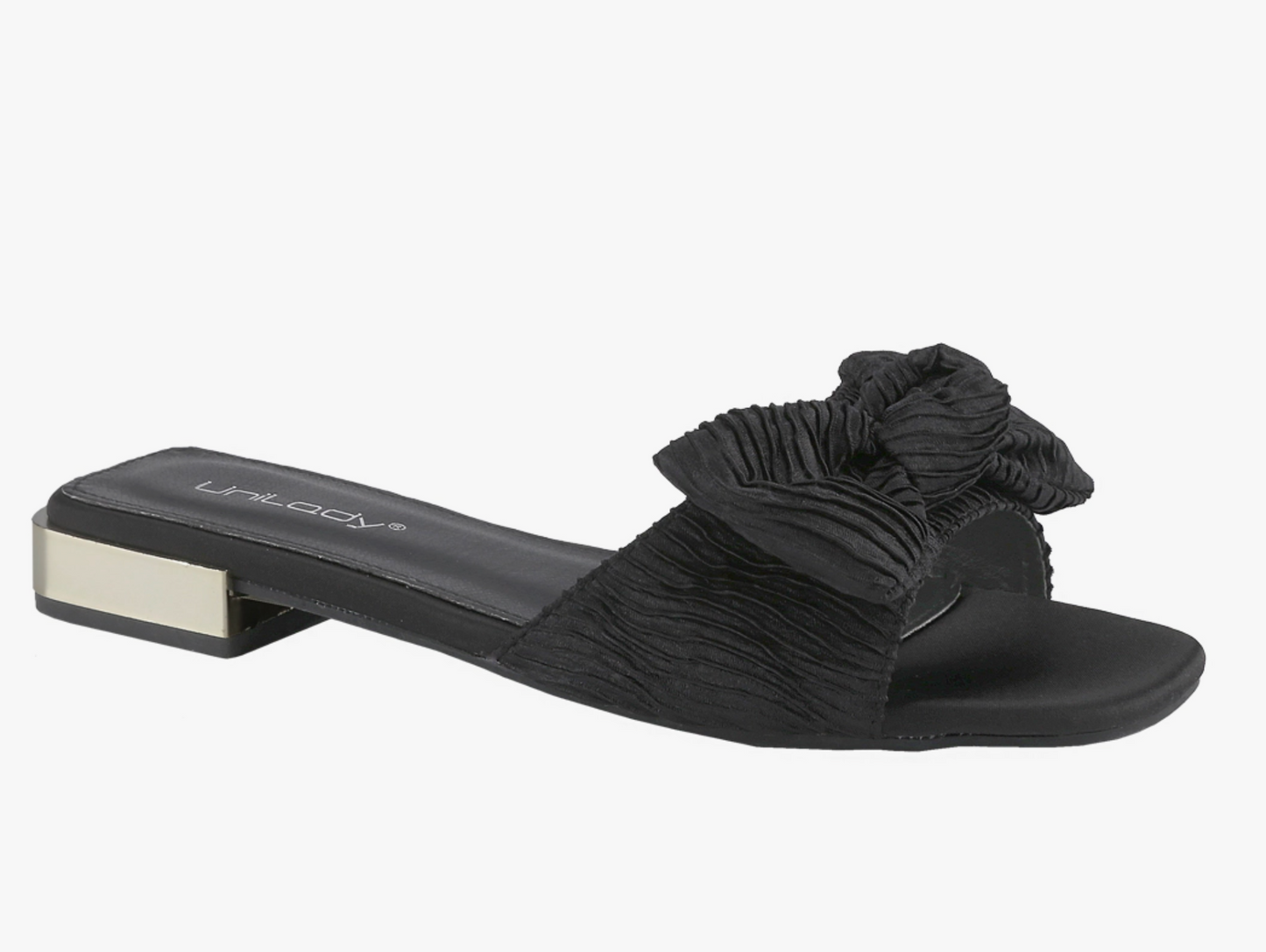 Silk Bow Tie Band Slide Sandals
