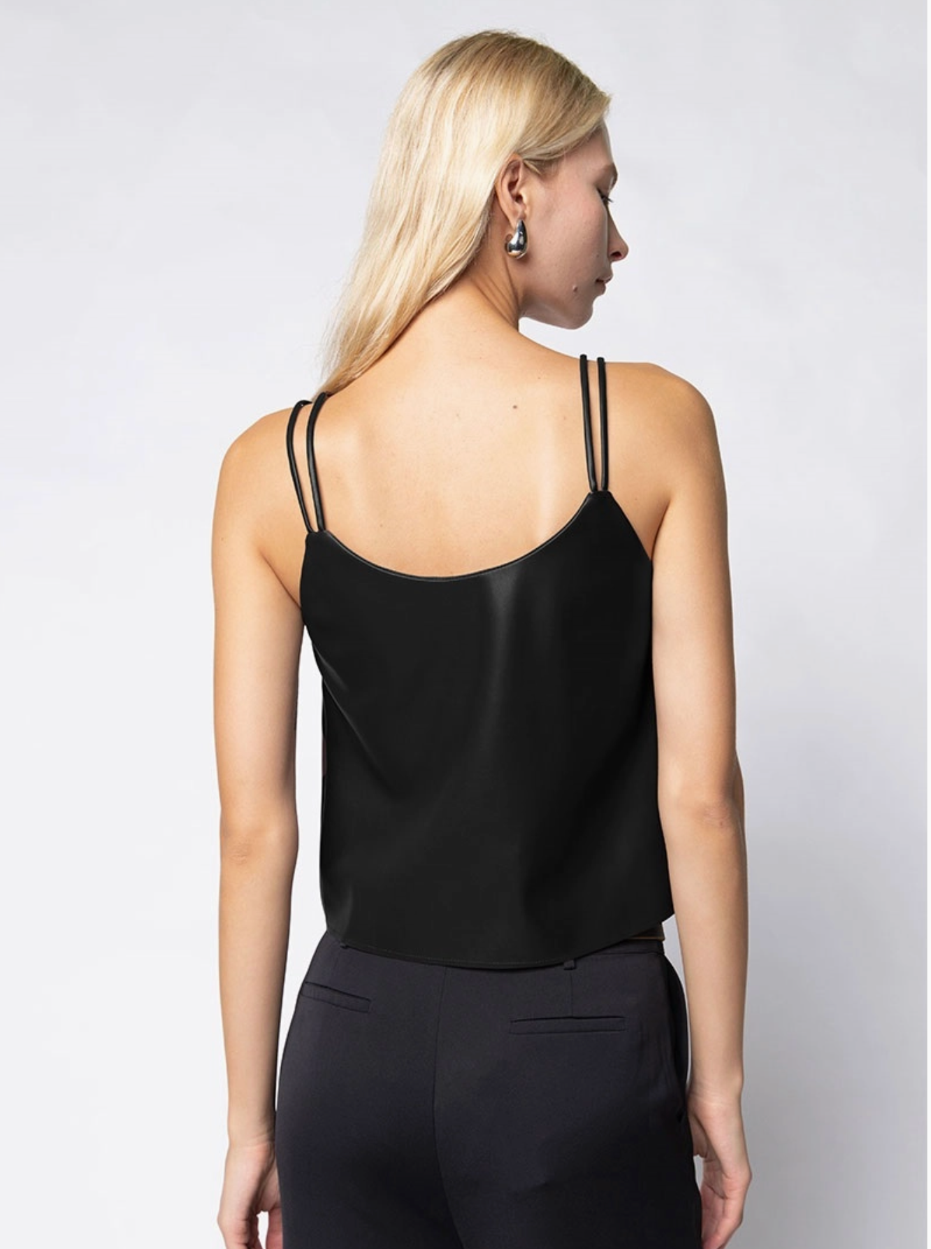 Vegan Leather Raw Edge Cami