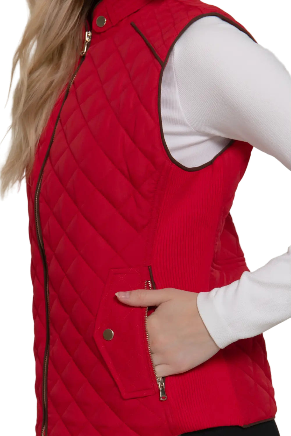 Suede Quilted Padding Vest